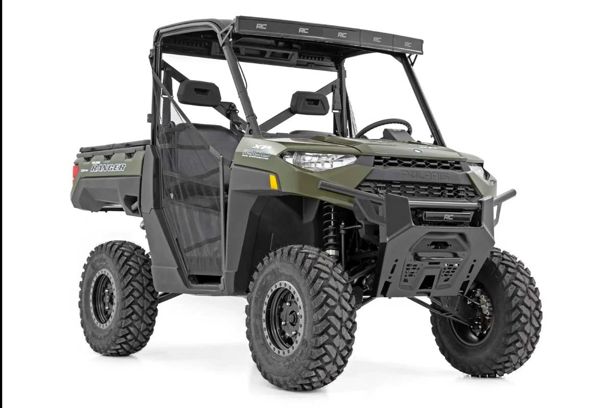 Fits Polaris Ranger XP 1000 LED Light Bumper Mount 12_ Black Single DRL 93027